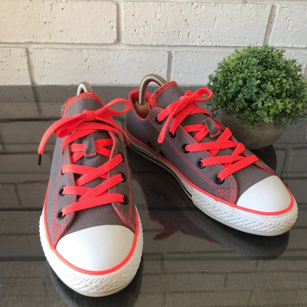 Converse Double Tongue Grey Orange Animal Print Junior Size 3